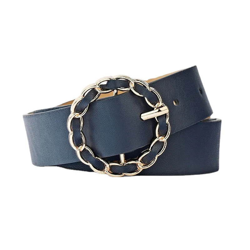 New Unique Round Gold Chain Pu Belt Women Fashion Ring Metal Pin Buckle Belts Lady Jeans Design 2021 Waistband Female
New Unique Round Gold Chain Pu Belt Women Fashion Ring Metal Pin Buckle Belts Lady Jeans Design 2021 Waistband Female