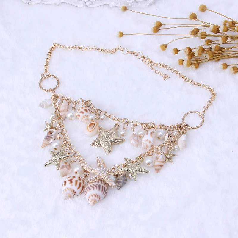 Sea Shell Starfish Faux Pearl Collar Bib Statement Chunky Necklace Pendant Women 
Sea Shell Starfish Faux Pearl Collar Bib Statement Chunky Necklace Pendant Women