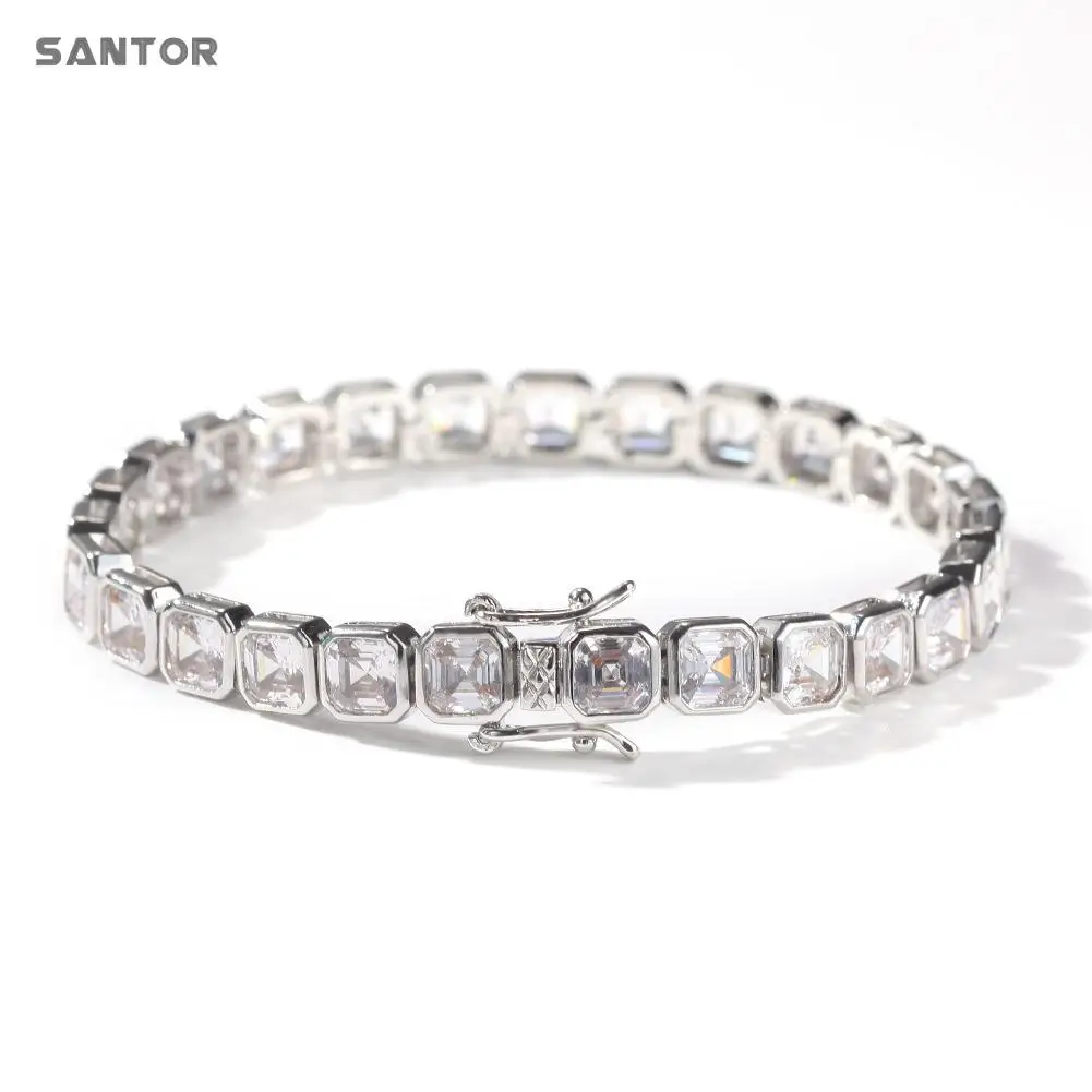 6.5mm Cross Border Men's Bracelet Copper Inlaid Zircon Row Square Cubic Ice Out Hip Hop Bracelet Tennis Chain
6.5mm Cross Border Men's Bracelet Copper Inlaid Zircon Row Square Cubic Ice Out Hip Hop Bracelet Tennis Chain