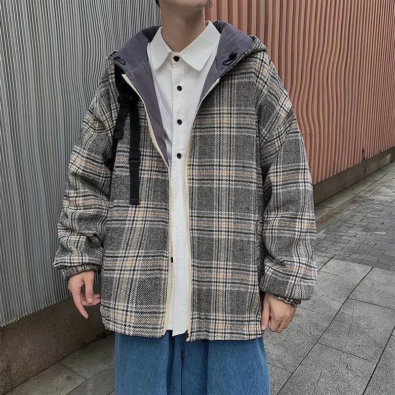 Neploha New Streetwear Plaid Jackets For Men Hooded Two Side Wear Casual Jacket Coats Harajuku Loose Vintage Male Outerwears
Neploha New Streetwear Plaid Jackets For Men Hooded Two Side Wear Casual Jacket Coats Harajuku Loose Vintage Male Outerwears