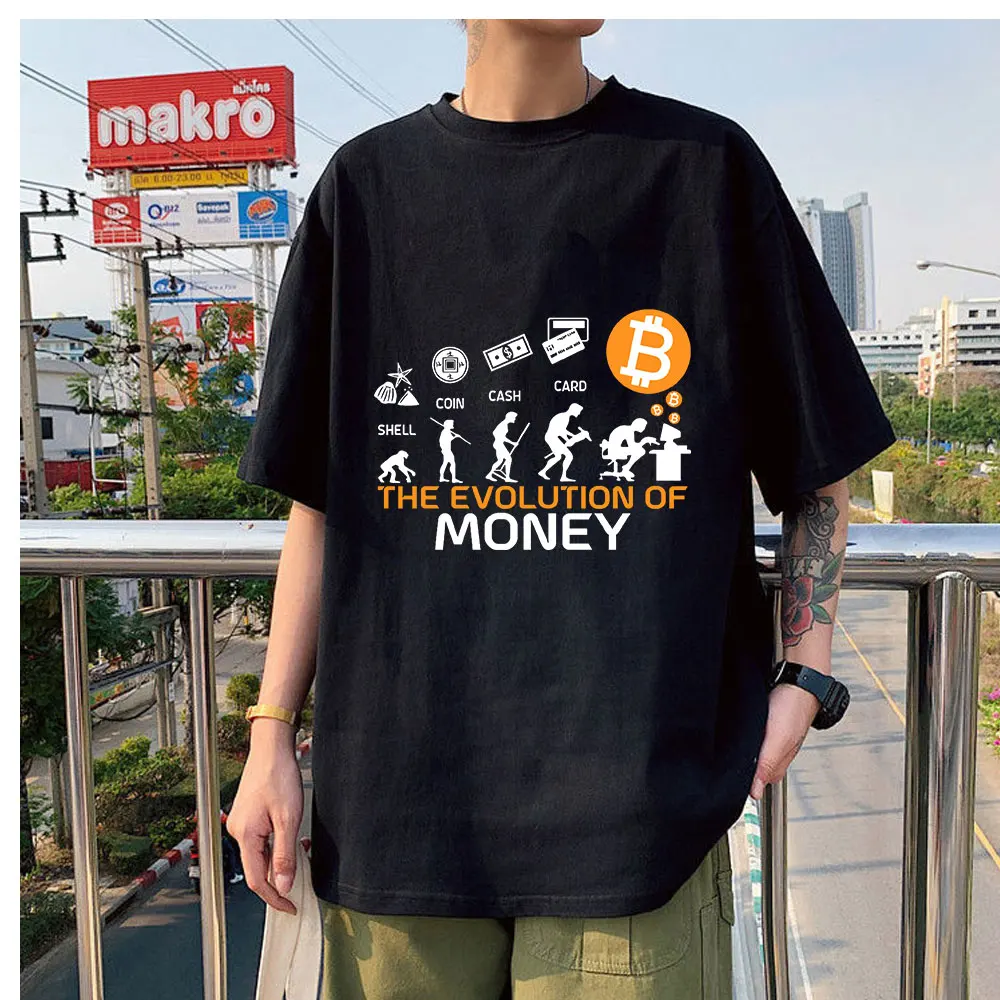 The Evolution of Money Funny Bitcoin Japan Harajuku Manga Print Summer Wild Thin Round Neck100% Cotton Loose Couples T-shirt
The Evolution of Money Funny Bitcoin Japan Harajuku Manga Print Summer Wild Thin Round Neck100% Cotton Loose Couples T-shirt