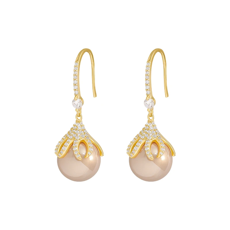 Premium Baroque Champagne Pearl Pendant Dangle Earrings Fashion Korean Jewelry Party Girl's Luxury Wedding Earrings For Woman
Premium Baroque Champagne Pearl Pendant Dangle Earrings Fashion Korean Jewelry Party Girl's Luxury Wedding Earrings For Woman