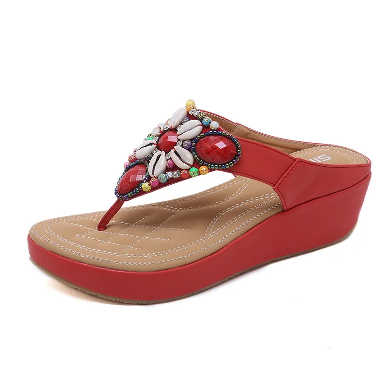 The New 2021 Ethnic Style Sandals Travel Beach Bohemian Beaded Retro Slope Heel Plus Size Woman Slippers
The New 2021 Ethnic Style Sandals Travel Beach Bohemian Beaded Retro Slope Heel Plus Size Woman Slippers