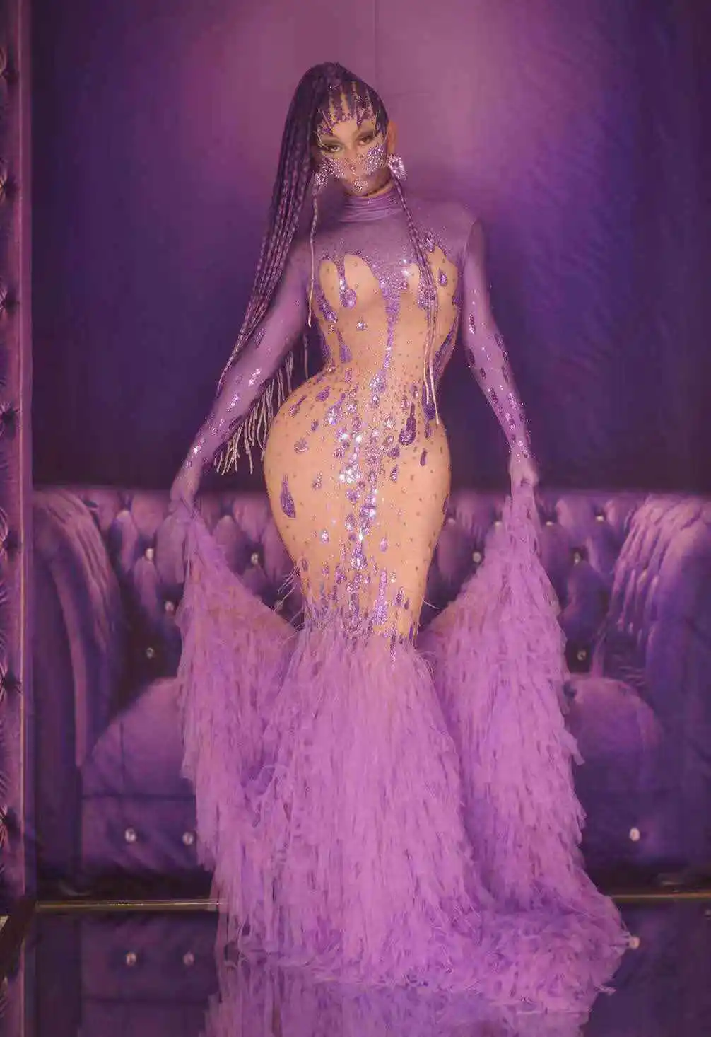 Chic Purple Rhinestone Women Wedding Maxi Long Dress 2021 Birthday Celebrity Elegant Evening Party Dresses Stage Costume
Chic Purple Rhinestone Women Wedding Maxi Long Dress 2021 Birthday Celebrity Elegant Evening Party Dresses Stage Costume