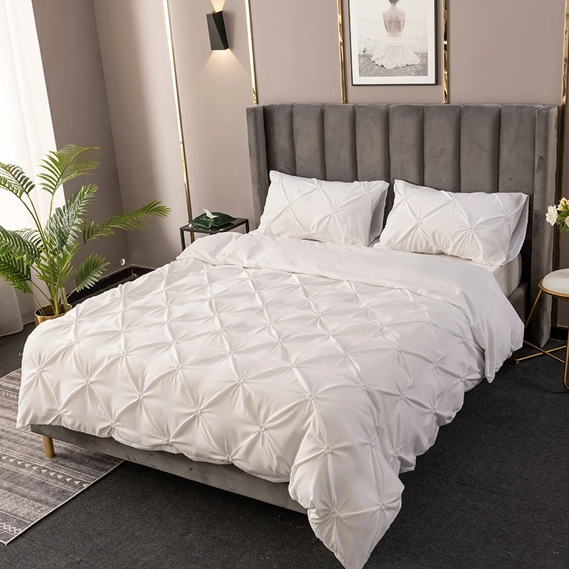 Luxury Bedding Set Pinch Pleat White Duvet Cover With Pillowcase Grey Double Bed Cover Set NO SHEET Queen King 3pcs Home
Luxury Bedding Set Pinch Pleat White Duvet Cover With Pillowcase Grey Double Bed Cover Set NO SHEET Queen King 3pcs Home