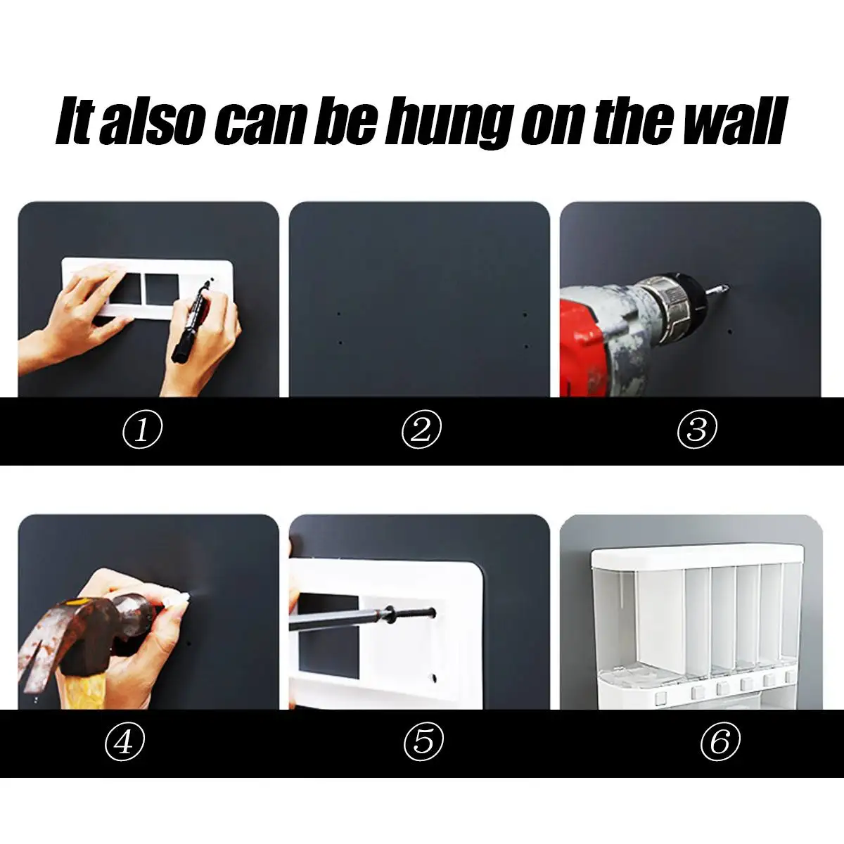 LBLA 10KG Wall Mounted Divided Rice and Cereal Dispenser 6 Moisture Proof Plastic Automatic Racks Sealed Food Storage Box
LBLA 10KG Wall Mounted Divided Rice and Cereal Dispenser 6 Moisture Proof Plastic Automatic Racks Sealed Food Storage Box