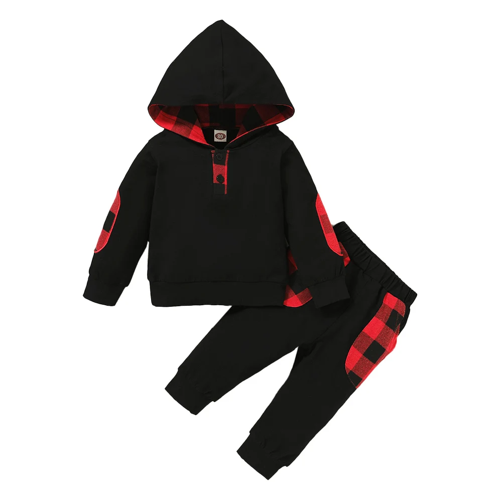 Newborn Baby Boys 2 Piece Set Pockets Pants Button Hooded Spring Autumn Cotton Plaid Patchwork Long Sleeve Round Neck Hoodie
Newborn Baby Boys 2 Piece Set Pockets Pants Button Hooded Spring Autumn Cotton Plaid Patchwork Long Sleeve Round Neck Hoodie