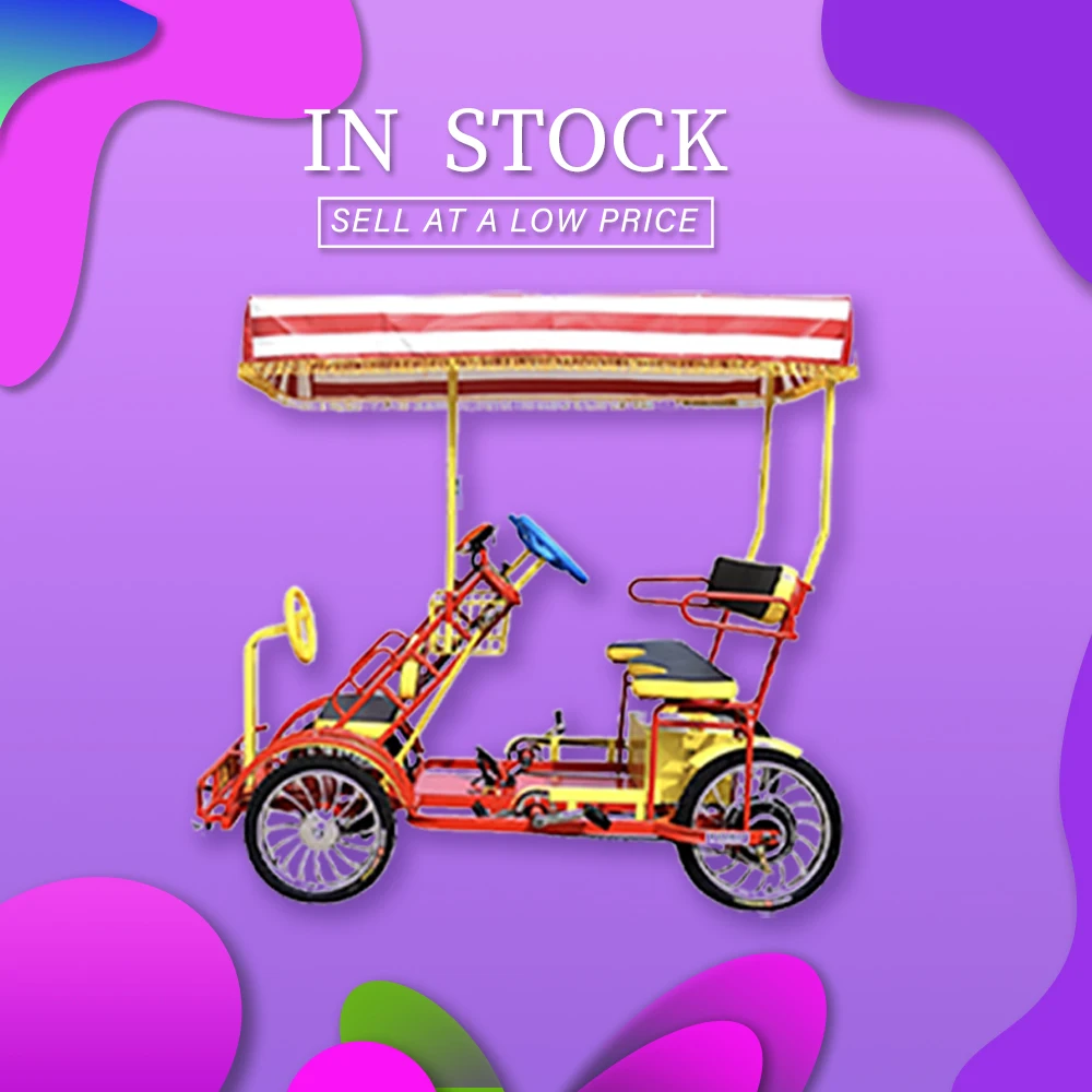 In Stock Single Row Pedal & Electric Bicycle Two Seater Tourist Surrey Bike Quadricycle Bikes With Shadow 48V Sightseeing Car
In Stock Single Row Pedal & Electric Bicycle Two Seater Tourist Surrey Bike Quadricycle Bikes With Shadow 48V Sightseeing Car