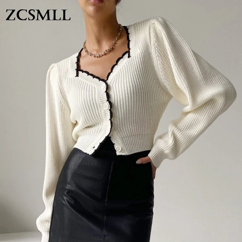 ZCSMLL Korean temperament elegant contrast color edging square collar single-breasted long-sleeved knitted cardigan jacket women
ZCSMLL Korean temperament elegant contrast color edging square collar single-breasted long-sleeved knitted cardigan jacket women