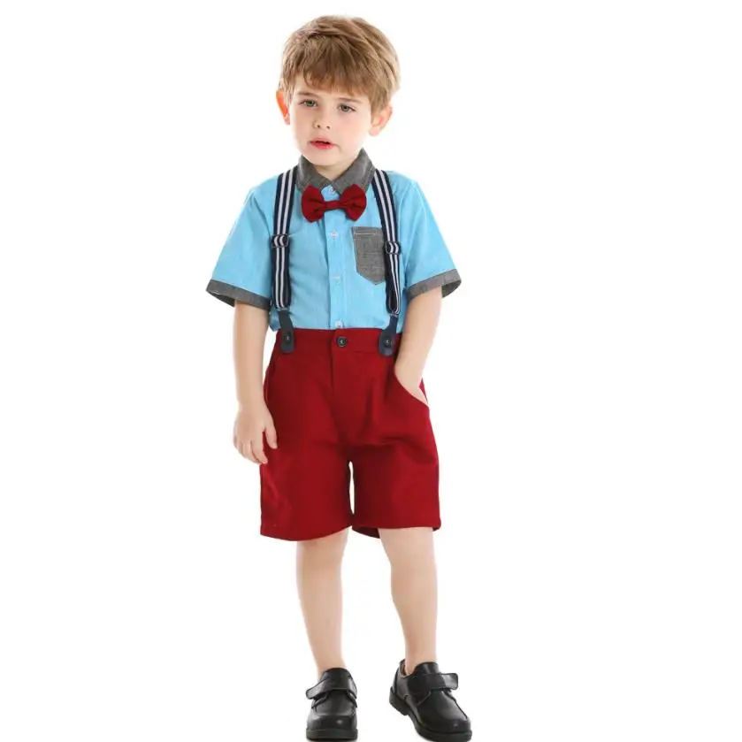 Top and Pants Toddler Boys Set Gentleman Suit Kids Short Sleeve Bow Tie Shirt+Suspenders Shorts Casual Baby Boy Clothes L911
Top and Pants Toddler Boys Set Gentleman Suit Kids Short Sleeve Bow Tie Shirt+Suspenders Shorts Casual Baby Boy Clothes L911