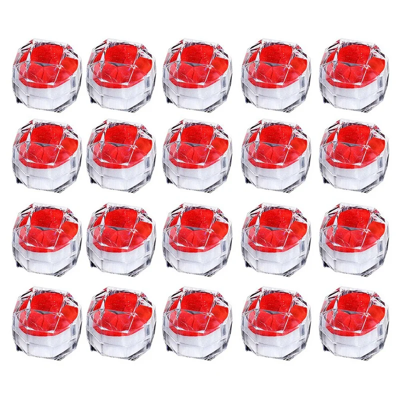 Acrylic Transparent Crystal Earrings Ring Box Jewelry Packaging Gift Small Jewelry Box Jewelry Storage Box 20Pcs