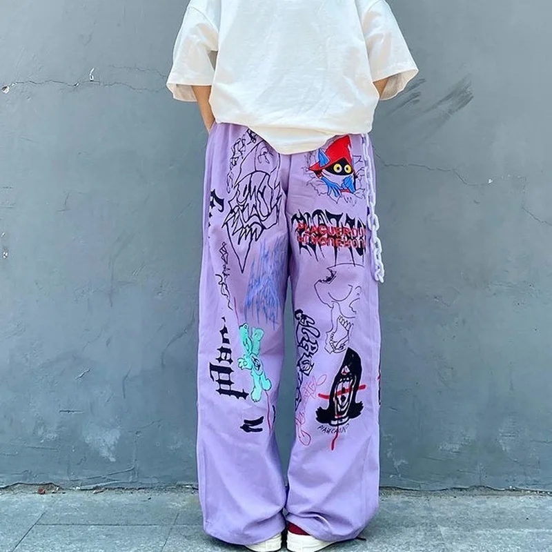 Womens wide-leg pants summer new style cartoon print straight trousers personality graffiti street clothing Womens loose pants
Womens wide-leg pants summer new style cartoon print straight trousers personality graffiti street clothing Womens loose pants