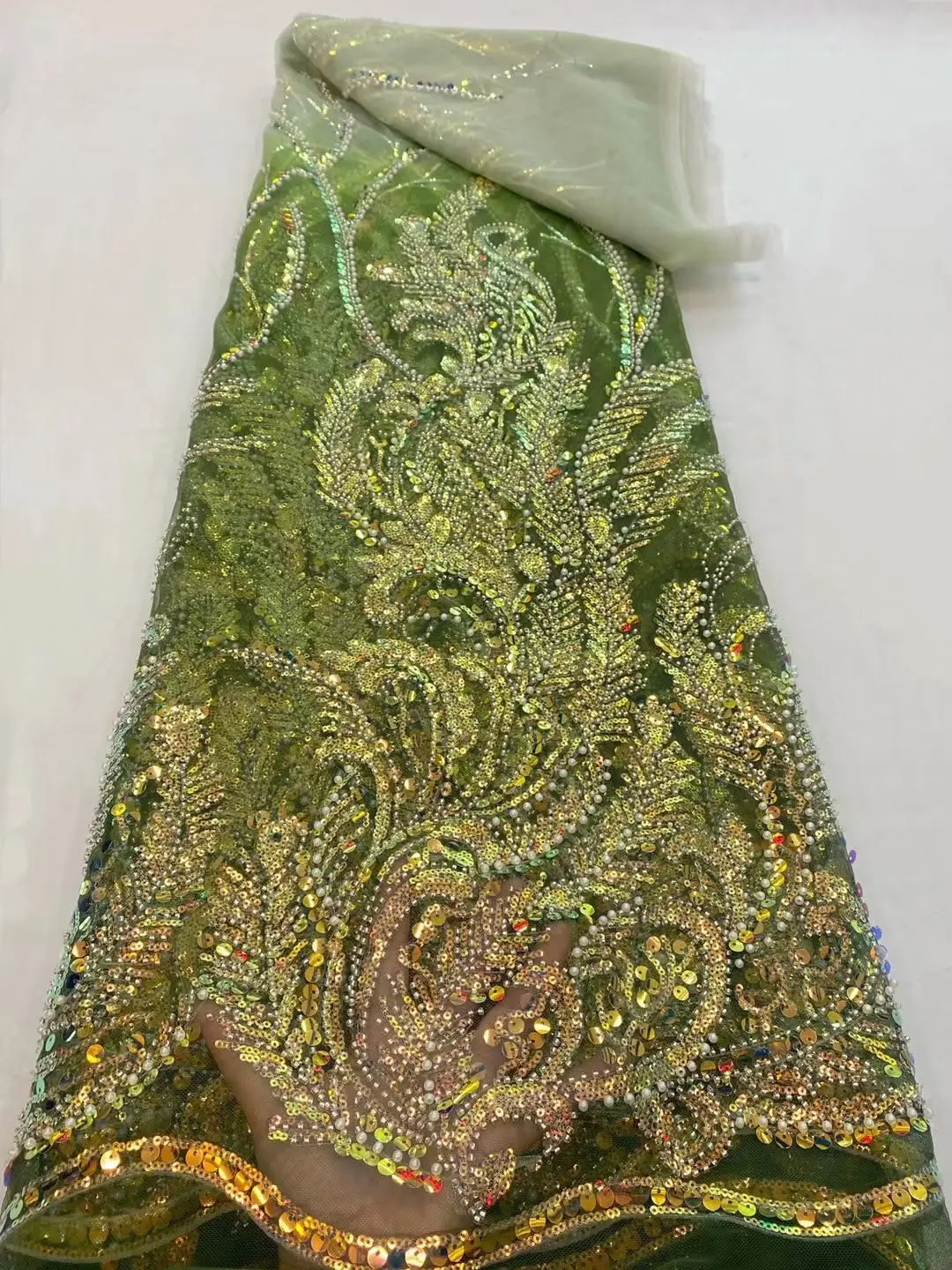 New Arrivals African Lace Fabric 2021 High Quality Lace France Nigeria beads Net Sequin Lace Fabric Sewing Apparel Fabric
New Arrivals African Lace Fabric 2021 High Quality Lace France Nigeria beads Net Sequin Lace Fabric Sewing Apparel Fabric