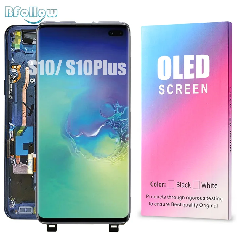 Billow оригинальный OLED для samsung Galaxy S10/S10 Plus с рамкой экрана дисплея дигитайзер сборка