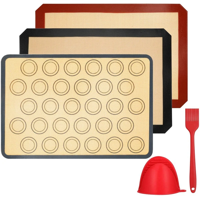 Silicone Baking Mats,Non-Stick Washable Reusable Macaron Cookie Sheet For Bake,Heat-Resistant Cooking Bakeware Mat 5Pcs
Silicone Baking Mats,Non-Stick Washable Reusable Macaron Cookie Sheet For Bake,Heat-Resistant Cooking Bakeware Mat 5Pcs