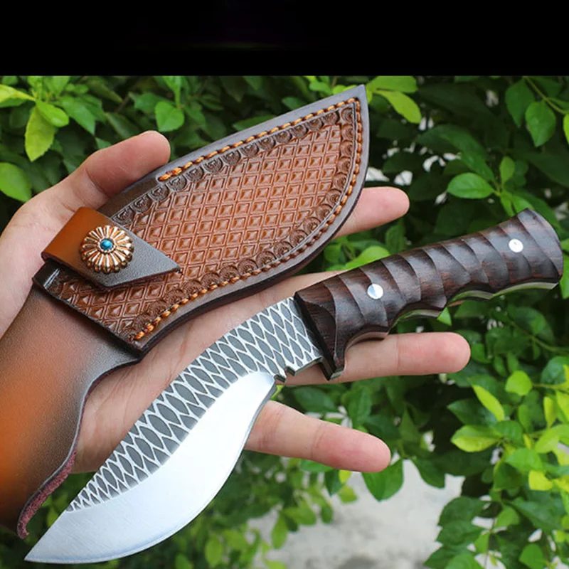 Outdoor High Hardness 9Cr18 Blade Red Sandalwood Handle Straight Knife Cow Leather Portable Survival Camping Edc Tactical Knife
Outdoor High Hardness 9Cr18 Blade Red Sandalwood Handle Straight Knife Cow Leather Portable Survival Camping Edc Tactical Knife