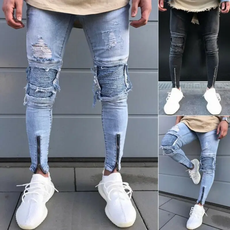 Men's Skinny Slim Fit Straight Ripped Destroyed Distressed Zipper Stretch Knee Patch Denim Pants Jeans Men's Slim Fit Jeans
Men's Skinny Slim Fit Straight Ripped Destroyed Distressed Zipper Stretch Knee Patch Denim Pants Jeans Men's Slim Fit Jeans