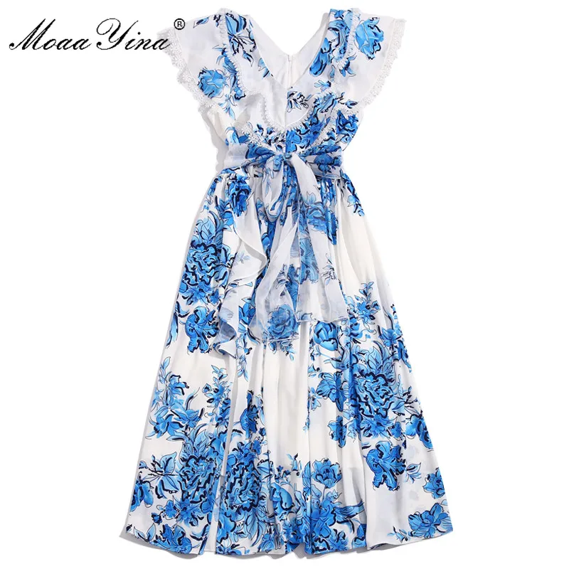 MoaaYina Fashion Designer dress Summer Women's Dress V-neck Ruffles Lace Camellia Floral Print lace-up Dresses
MoaaYina Fashion Designer dress Summer Women's Dress V-neck Ruffles Lace Camellia Floral Print lace-up Dresses