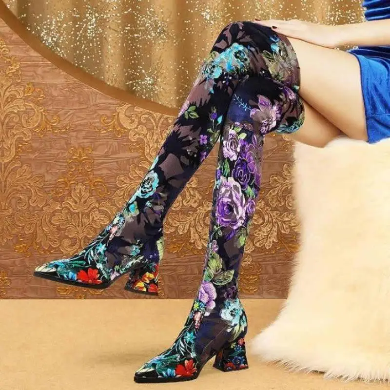 2021 New Ladies Knee High Boots Square High Heel Women's Shoes Winter All Matching Sexy Cheongsam Blue Enchantress Women Boots
2021 New Ladies Knee High Boots Square High Heel Women's Shoes Winter All Matching Sexy Cheongsam Blue Enchantress Women Boots