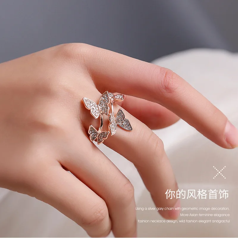Luxury Index Finger Ring Stainless Steel Rings for Women 925 Silver Diamond Butterfly Ring Rings With Stones Signet-ring Women's 
Luxury Index Finger Ring Stainless Steel Rings for Women 925 Silver Diamond Butterfly Ring Rings With Stones Signet-ring Women's