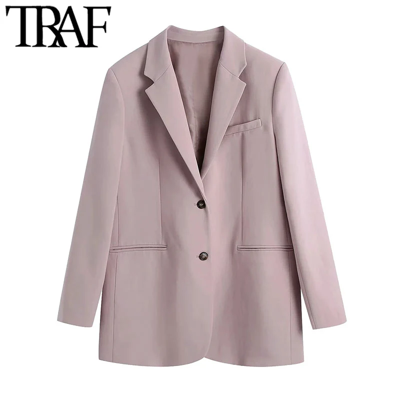TRAF Women Fashion Single Breasted Straight Blazers Coat Vintage Long Sleeve Pockets Female Outerwear Chic Veste Femme
TRAF Women Fashion Single Breasted Straight Blazers Coat Vintage Long Sleeve Pockets Female Outerwear Chic Veste Femme