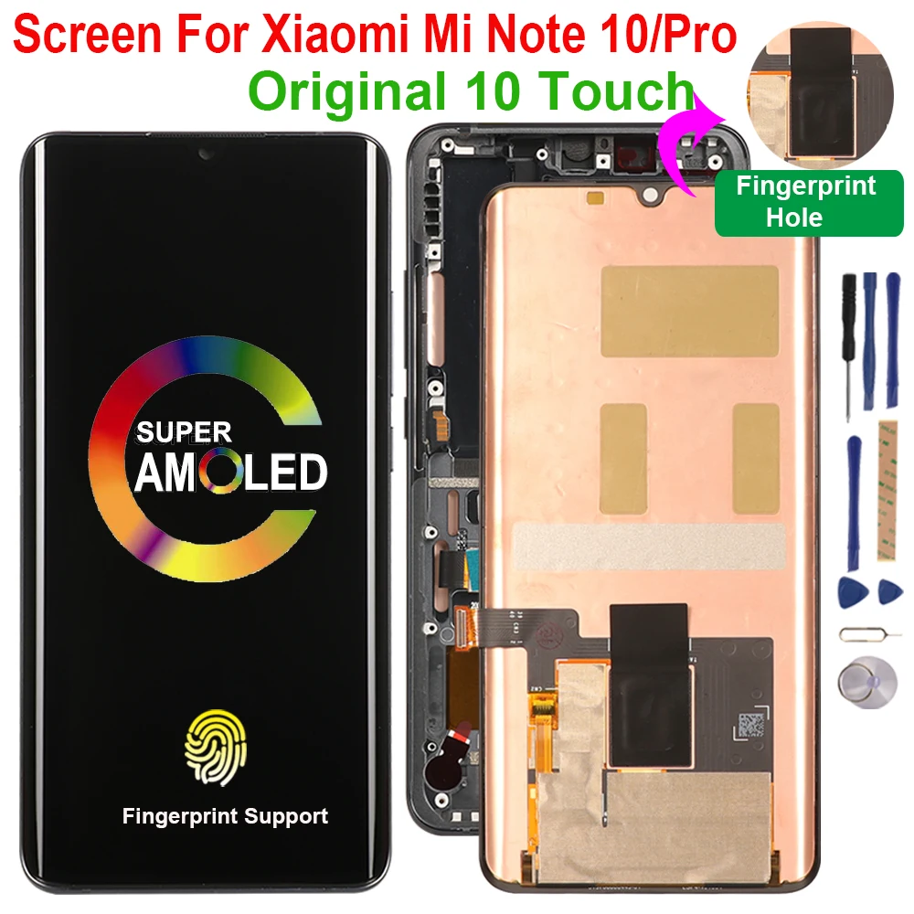 Original Amoled Screen For Xiaomi Mi Note 10 Pro LCD Display Touch Screen With Fingeprint Replacement For Xiaomi Mi Note 10 LCD
Original Amoled Screen For Xiaomi Mi Note 10 Pro LCD Display Touch Screen With Fingeprint Replacement For Xiaomi Mi Note 10 LCD