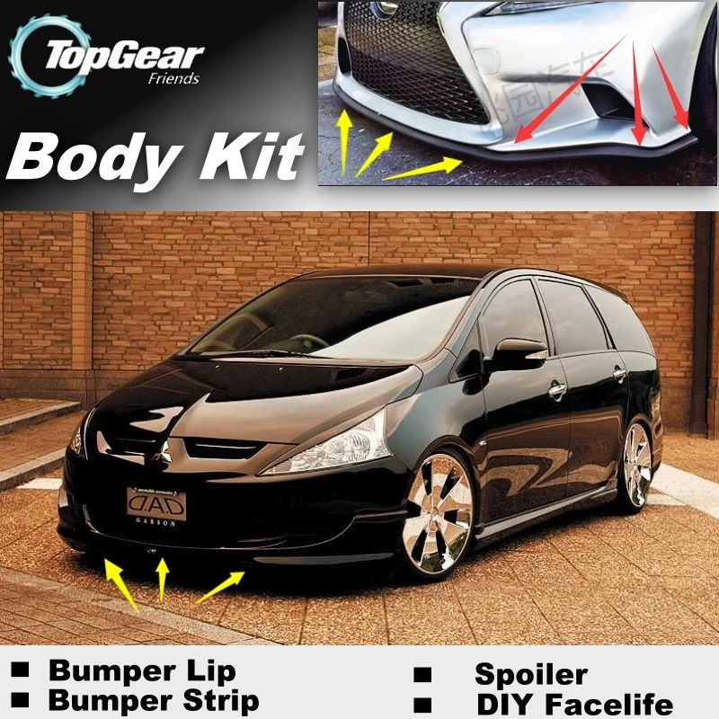 Дефлектор губ для бампера Mitsubishi Grandis/юбка вагона переднего спойлера тюнинга