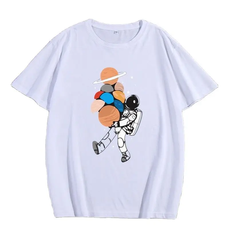Cotton T Shirt Men 100% Short Sleeve Astronaut Star Print Casual Loose Daily T-Shirts
Cotton T Shirt Men 100% Short Sleeve Astronaut Star Print Casual Loose Daily T-Shirts