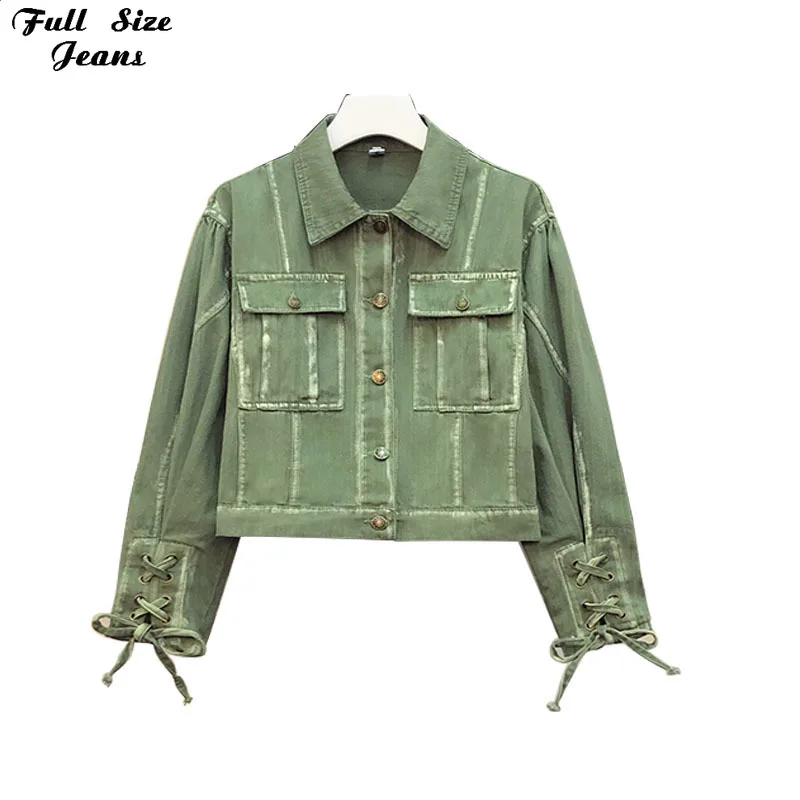 Plus Size Women's Denim Jacket 4XL Green Trendy Street Style Big Pocket Long Sleeve Coat Women's Jacket Fashion Creative Cuffs
Plus Size Women's Denim Jacket 4XL Green Trendy Street Style Big Pocket Long Sleeve Coat Women's Jacket Fashion Creative Cuffs