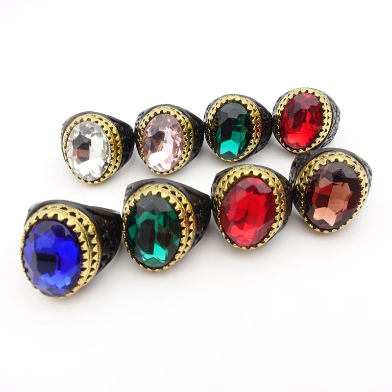 MIXMAX Wholesale 50PCs Men Women Rings Beautiful Black Plated Multicolor Glass Stone Fashion Jewelry Golden Side Gift
MIXMAX Wholesale 50PCs Men Women Rings Beautiful Black Plated Multicolor Glass Stone Fashion Jewelry Golden Side Gift