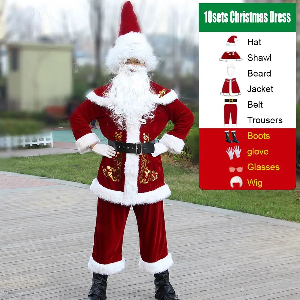 Cover Family Costume Red Velvet Santa Claus Suit Father Christmas Cosplay Santa Claus Costume Party Outfit Christmas
Cover Family Costume Red Velvet Santa Claus Suit Father Christmas Cosplay Santa Claus Costume Party Outfit Christmas