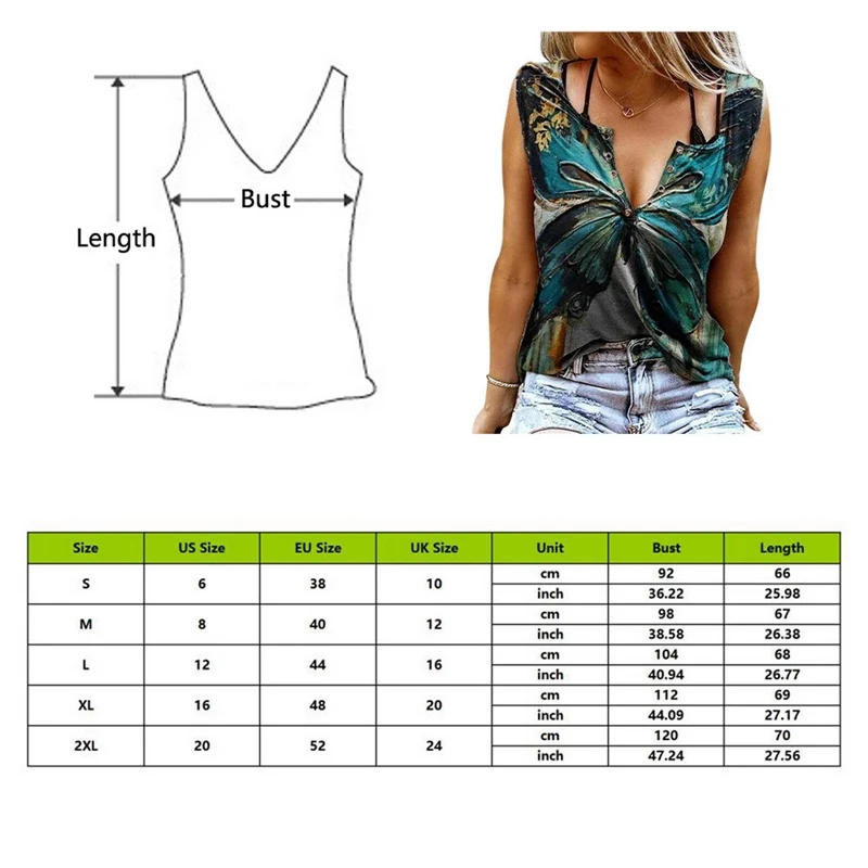 SHUJIN Women Fashion Summer V-Neck Tank Top Digital Printing Pullover Sexy Casual Vest Loose Butterfly Print Sleeveless T-Shirt
SHUJIN Women Fashion Summer V-Neck Tank Top Digital Printing Pullover Sexy Casual Vest Loose Butterfly Print Sleeveless T-Shirt