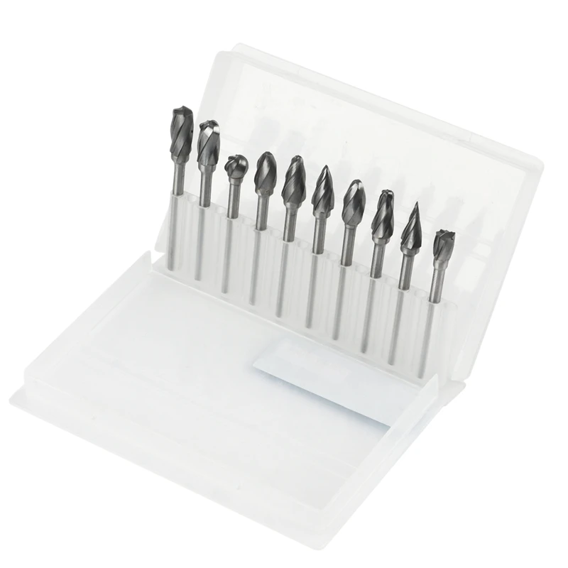 10PCS/Set 3mm Shank 6mm Coarse Teeth Tungsten Carbide Rotary File Burr for Grinding Wood Aluminum Milling Cutter
10PCS/Set 3mm Shank 6mm Coarse Teeth Tungsten Carbide Rotary File Burr for Grinding Wood Aluminum Milling Cutter