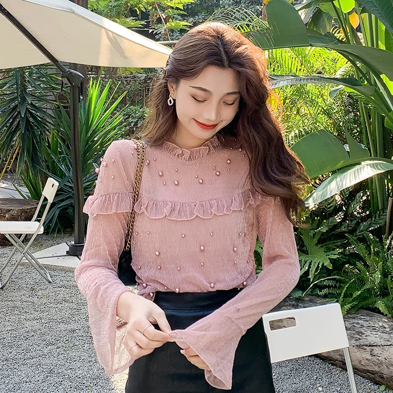 Осень/зима, хорошее качество, 2021, маленькая сказочная шифоновая рубашка, модная рубашка с рукавами-колокольчиками
Осень/зима, хорошее качество, 2021, маленькая сказочная шифоновая рубашка, модная рубашка с рукавами-колокольчиками