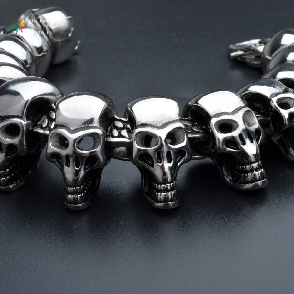 Punk Rock Skull Bracelet Men Never Fade Silver Stainless Steel Skeleton Best Friend Men's Bracelets Bangles Male Jewelry Armband
Punk Rock Skull Bracelet Men Never Fade Silver Stainless Steel Skeleton Best Friend Men's Bracelets Bangles Male Jewelry Armband
