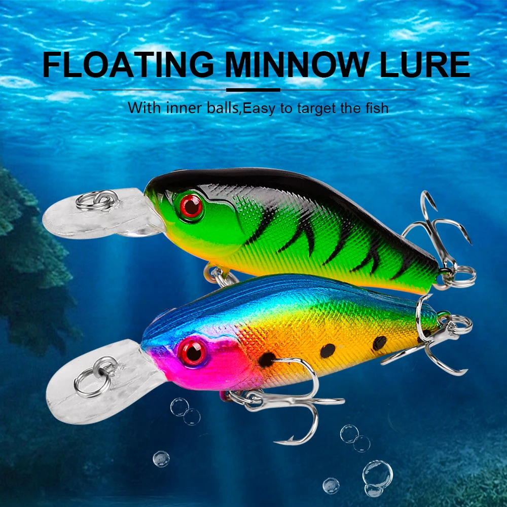 Floating Minnow Lure With Inner Balls Artificial Fishing Bait 70mm 8g Plastic Bionic Hard Fake Bait For Fishing
Floating Minnow Lure With Inner Balls Artificial Fishing Bait 70mm 8g Plastic Bionic Hard Fake Bait For Fishing