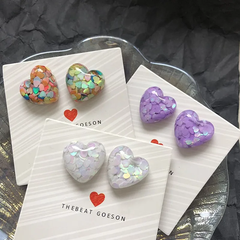 Korea Cute Temperament Wild Simple Color Peach Heart Resin Earrings Sequins Laser Love Earrings Fashion Girl Party Jewelry Gift
Korea Cute Temperament Wild Simple Color Peach Heart Resin Earrings Sequins Laser Love Earrings Fashion Girl Party Jewelry Gift