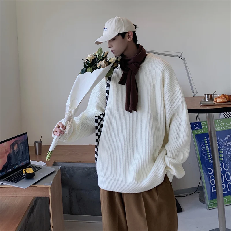 Black/Gray/White O-neck Sweater Men Warm Fashion Casual Knitted Pullover Men Korean Loose Long-sleeved Sweater Mens Jumper M-XL
Black/Gray/White O-neck Sweater Men Warm Fashion Casual Knitted Pullover Men Korean Loose Long-sleeved Sweater Mens Jumper M-XL