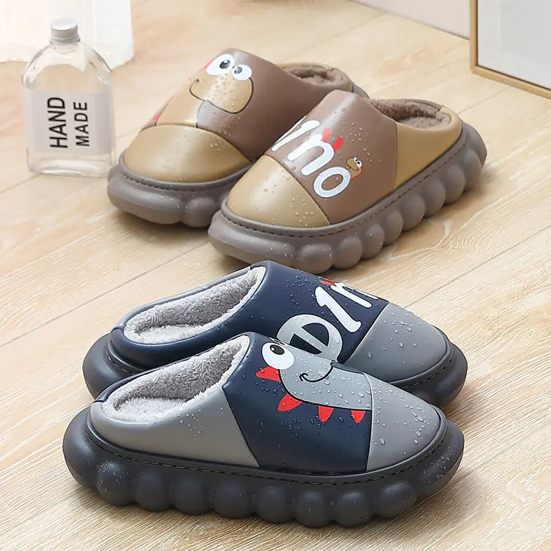 Cartoon Dinosaur Couple Cotton Slippers Autumn And Winter Indoor Waterproof Non-slip Pu Leather Warmth Thick-soled Slippers Male
Cartoon Dinosaur Couple Cotton Slippers Autumn And Winter Indoor Waterproof Non-slip Pu Leather Warmth Thick-soled Slippers Male