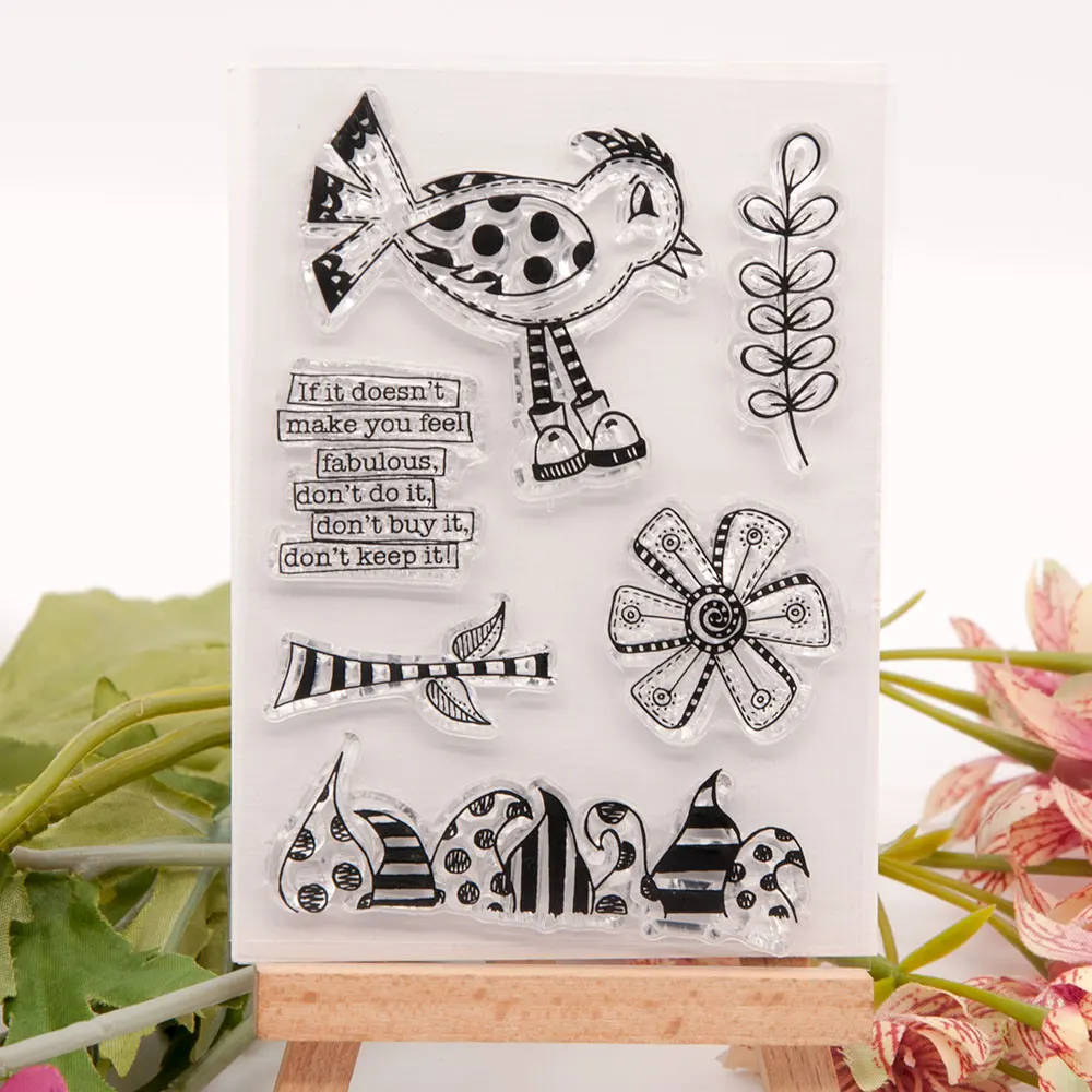 CLEAR STAMPS Bird Leaves Transparent Rubber Stamp Silicone Seal for DIY Scrapbooking Card Making Photo Album Crafts Decoration
CLEAR STAMPS Bird Leaves Transparent Rubber Stamp Silicone Seal for DIY Scrapbooking Card Making Photo Album Crafts Decoration