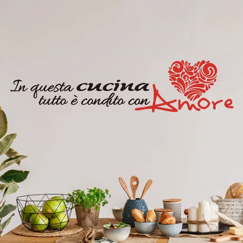 Italian Everything Is Seasoned With Love Heart Wall Sticker Kitchen Dining Room Family Love Quote Wall Decal Vinyl Home Decor
Italian Everything Is Seasoned With Love Heart Wall Sticker Kitchen Dining Room Family Love Quote Wall Decal Vinyl Home Decor