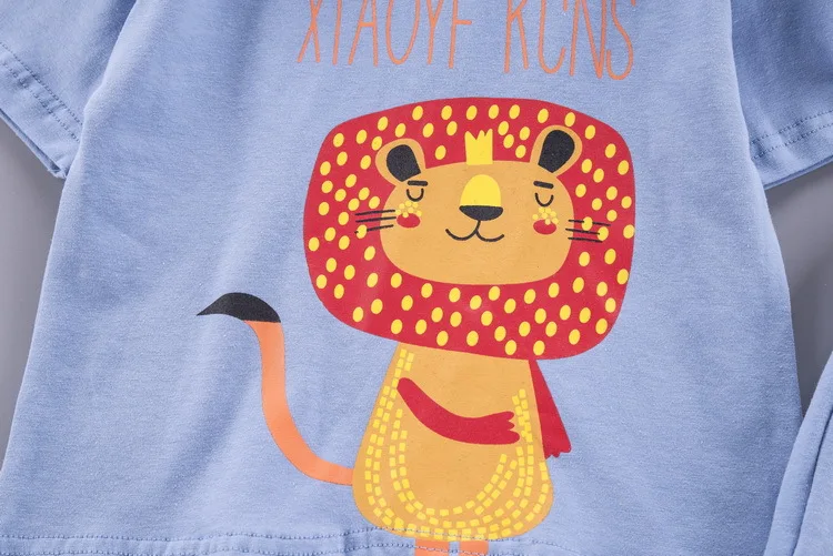 Изысканные наряды для малышей летняя одежда 2020 хлопковая Футболка с принтом льва