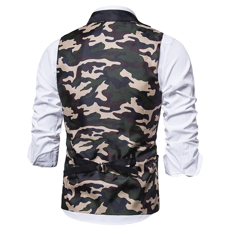 New Vintage Suit Vests For Men Slim Camouflage Print Gilet Wedding Waistcoats Colete Homem Sleeveless Formal Dress Vests 3XL
New Vintage Suit Vests For Men Slim Camouflage Print Gilet Wedding Waistcoats Colete Homem Sleeveless Formal Dress Vests 3XL