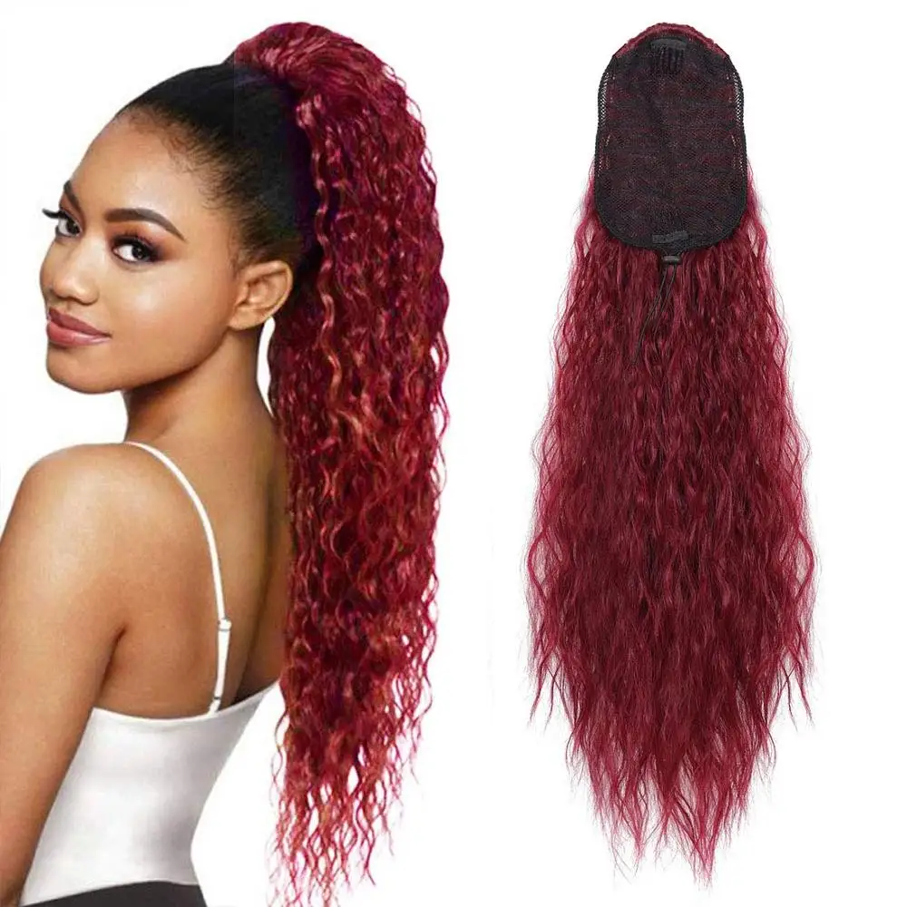 Ponytail Hair Extension Water Wave Hair Piece Heat Resisting Fiber Synthetic Drawstring Pony Tail Dark Brown Ponytail Hairpiece
Ponytail Hair Extension Water Wave Hair Piece Heat Resisting Fiber Synthetic Drawstring Pony Tail Dark Brown Ponytail Hairpiece