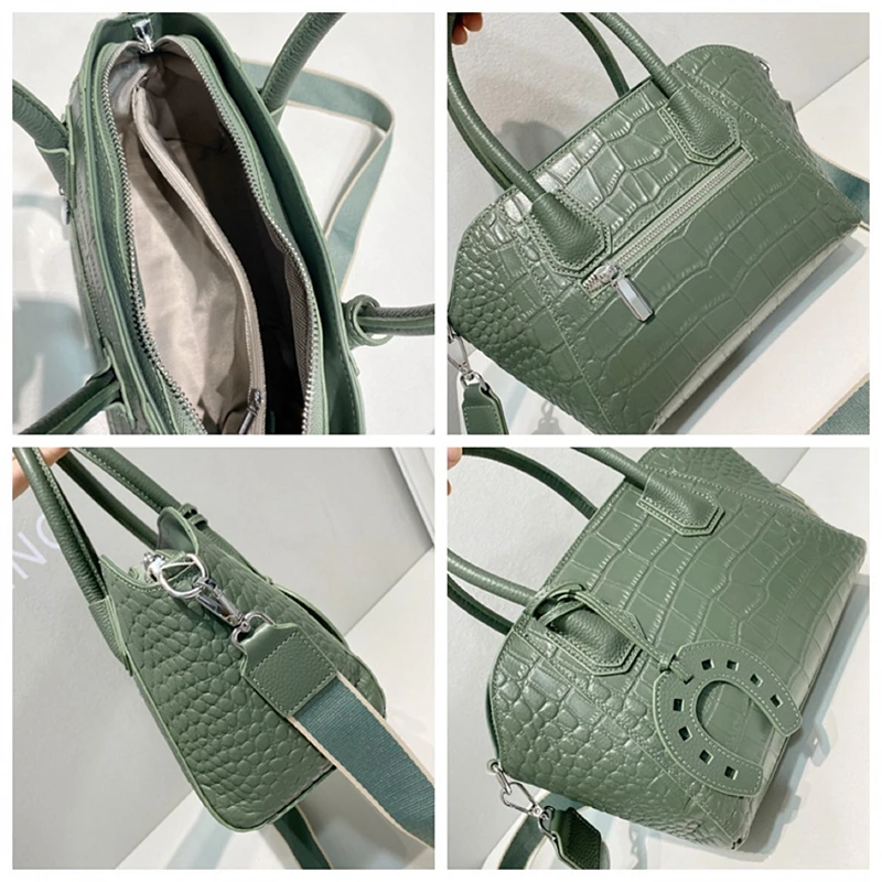 Retro Crocodile-effect Genuine Leather Double Handle Tote Bags For Women Famous Brand Wide Strap Small Shoulder Crossbody Bags
Retro Crocodile-effect Genuine Leather Double Handle Tote Bags For Women Famous Brand Wide Strap Small Shoulder Crossbody Bags