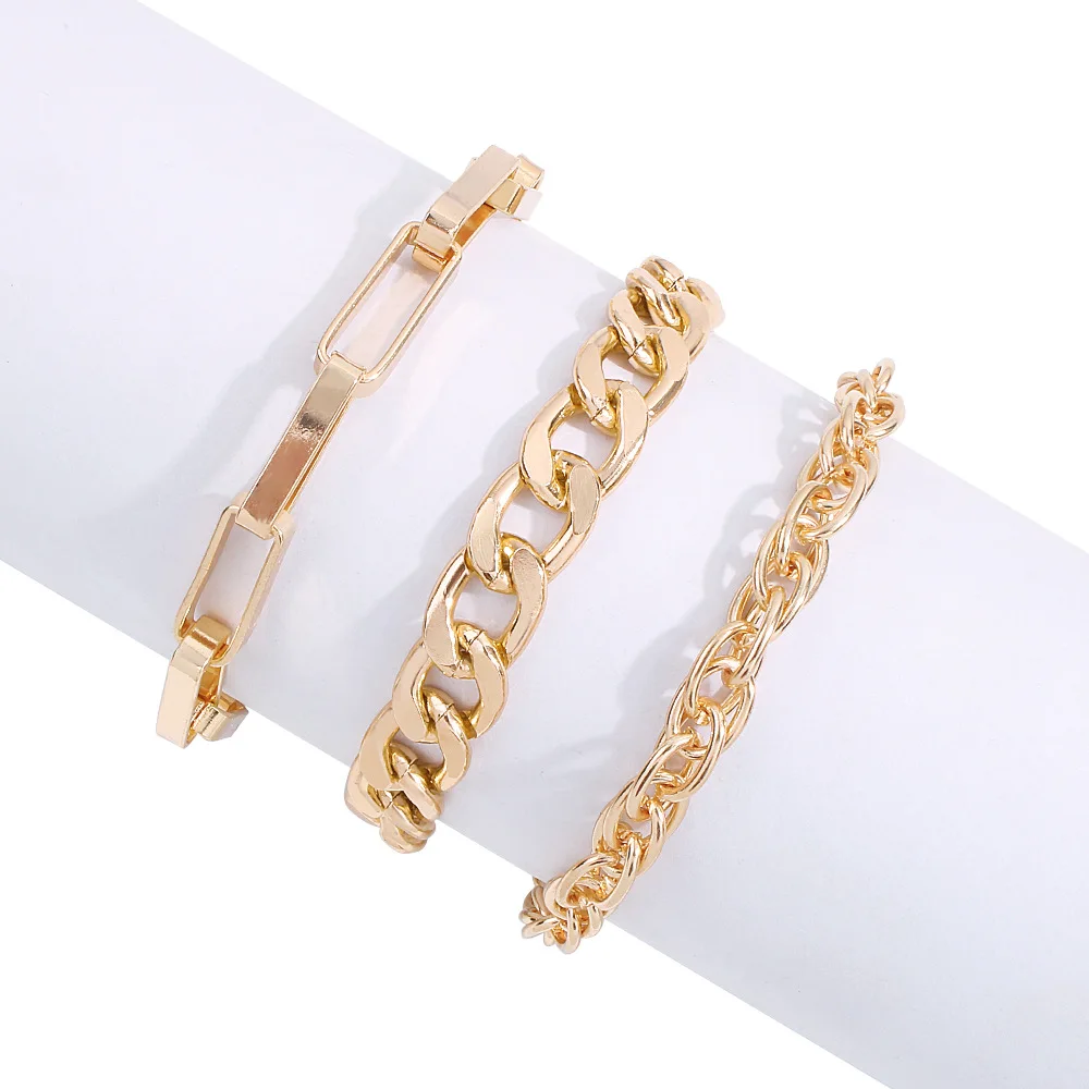 Punk Wind Hand Chain 3pcs Set European and American Exaggerated Chain Bracelet INS Contracted Alloy Tide Bracelet
Punk Wind Hand Chain 3pcs Set European and American Exaggerated Chain Bracelet INS Contracted Alloy Tide Bracelet