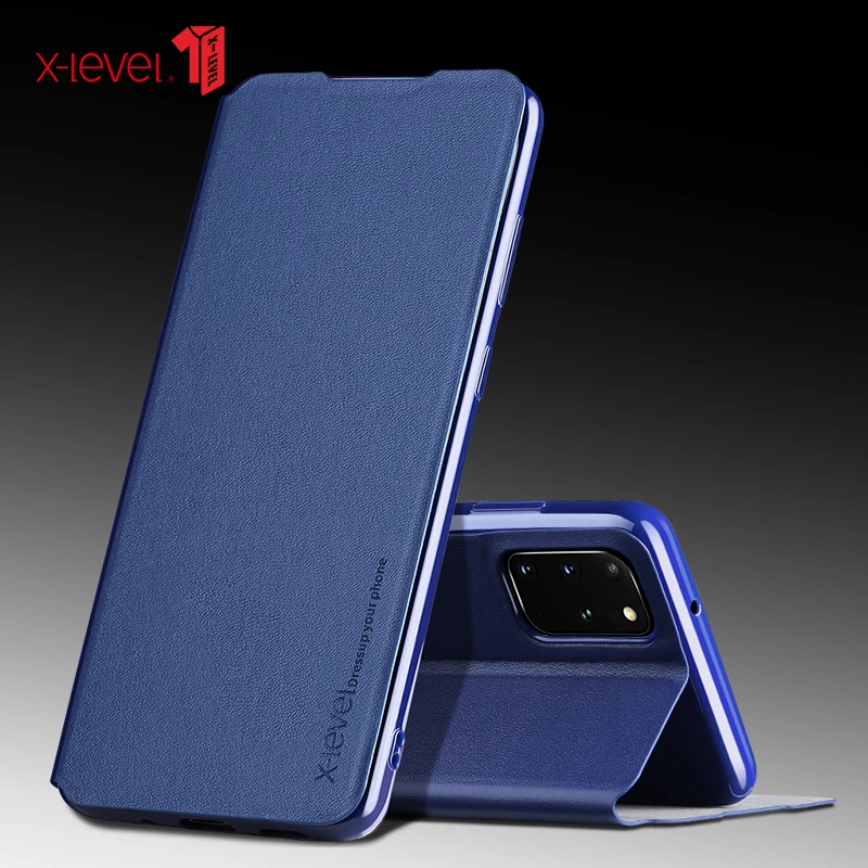 X Level кожаные флип Чехлы для Samsung S21 S20 Note 20 10 Plus Note9 ультратонкий деловой Чехол