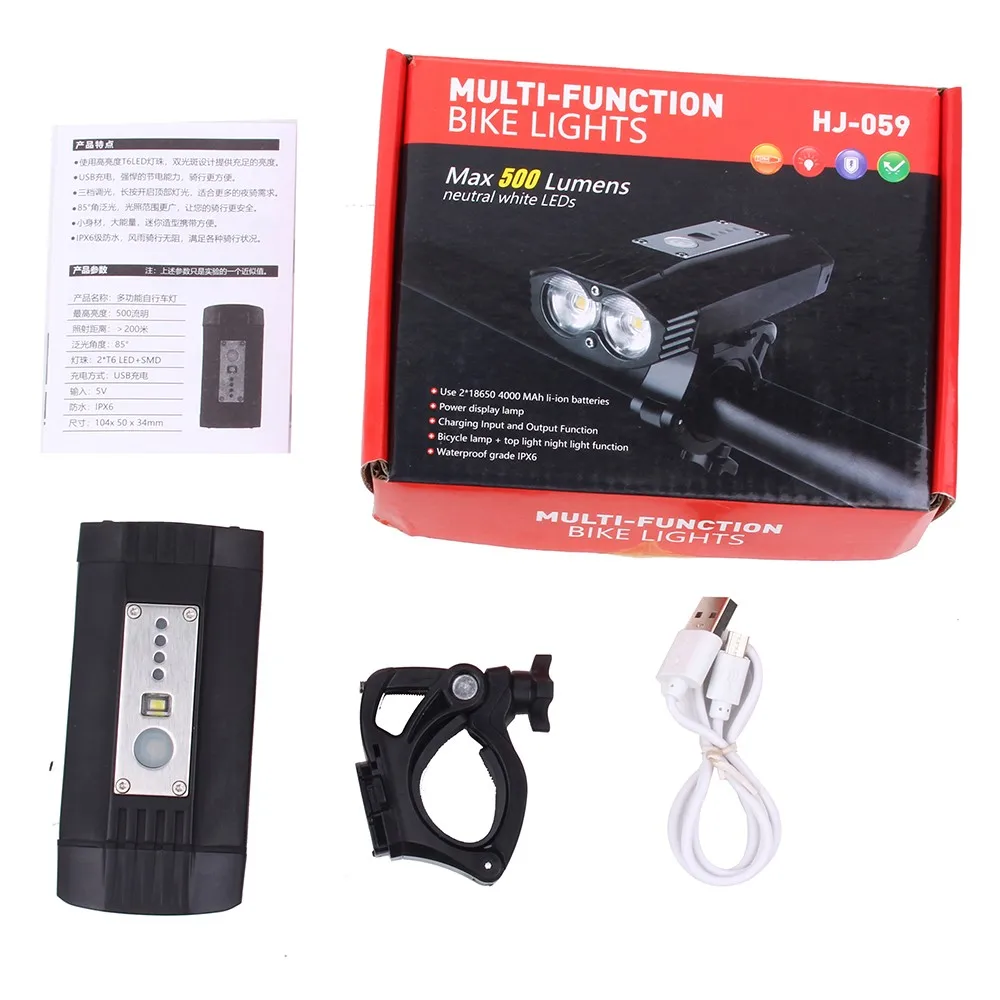 Built-In 4000mAh USB LED Rechargeable Bike Front Light 500LM 3 Modes Bicycle Headlight Bright Waterproof Warning Bike Light
Built-In 4000mAh USB LED Rechargeable Bike Front Light 500LM 3 Modes Bicycle Headlight Bright Waterproof Warning Bike Light