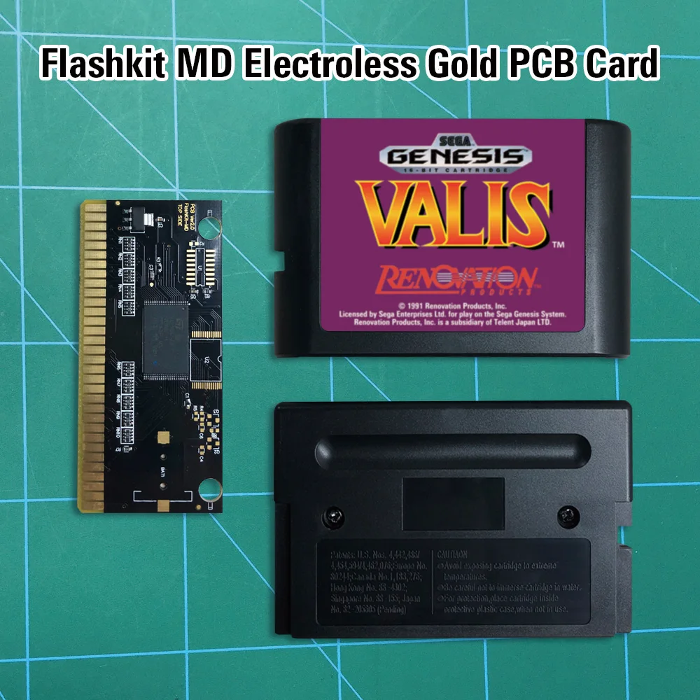 Valis в Fantasm солдата Flashkit MD никелевое золото схема на основе печатной платы 16 бит