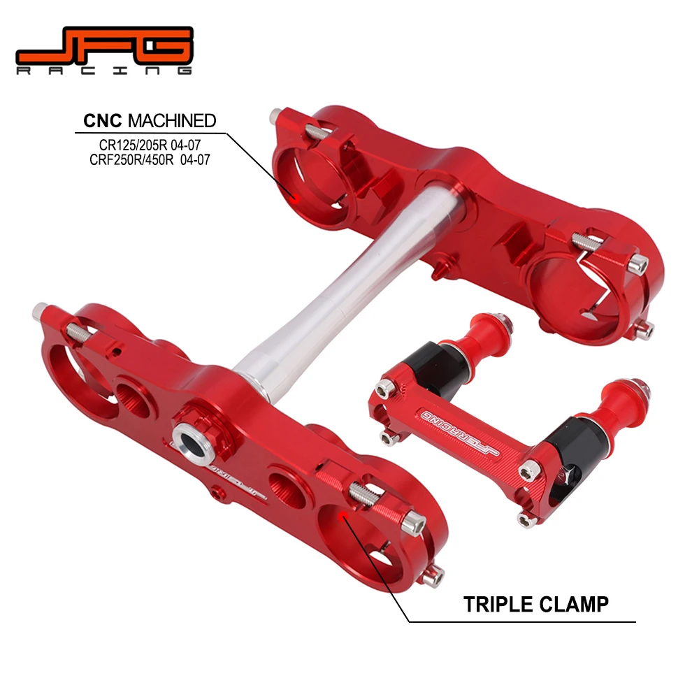 Motorcycle CNC Triple Tree Clamps Steering Stem And Bar Mount For HONDA CR125 CR250R CRF250R CRF450R 2004 2005 2006 2007
Motorcycle CNC Triple Tree Clamps Steering Stem And Bar Mount For HONDA CR125 CR250R CRF250R CRF450R 2004 2005 2006 2007